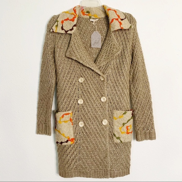 Hem & Thread Wool Blend Button Up Sweater NWT - Picture 1 of 10